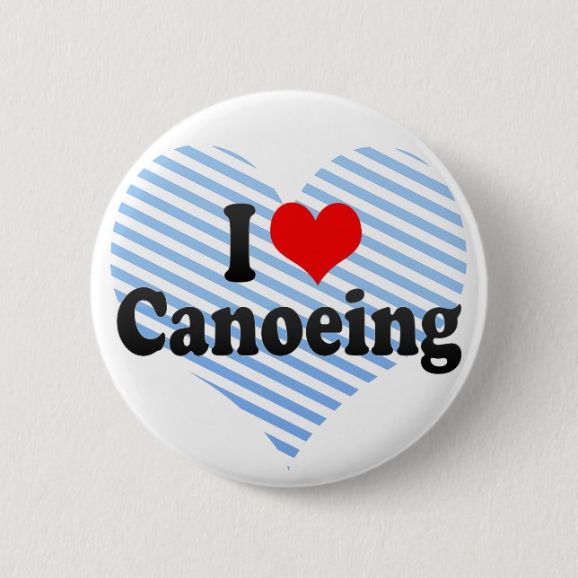 Badge Rond 5 Cm J'aime le canoë-kayak (Devant)