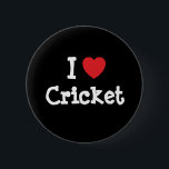 Badge Rond 5 Cm J'aime le coeur de cricket personnalisé<br><div class="desc">J'adore le cricket ! J'adore le cricket ! Ajoutez votre propre texte ou nom à nos t-shirts Cricket et à nos tee - shirts sweatshirts et à nos bébés-lianes , mousepads et magnets de tapis! T-shirts de cricket personnalisés ! Montrez votre amour du cricket avec ces t-shirts personnalisés et les...</div>