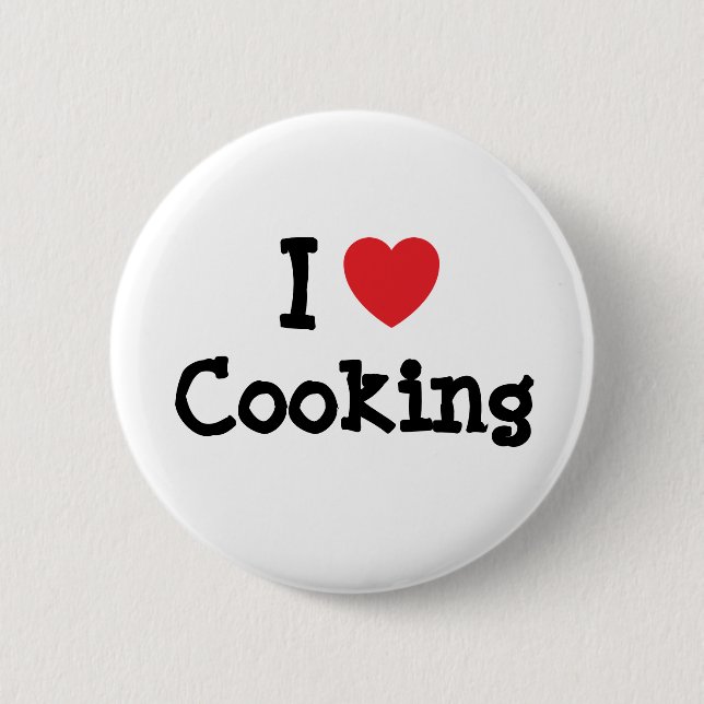 Badge Rond 5 Cm J'aime le coeur de Cuisine personnalisée (Devant)