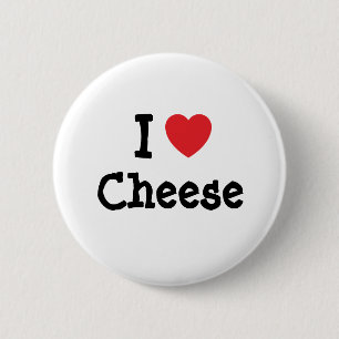 Badge Rond 5 Cm J'aime le coeur de fromage T-shirt