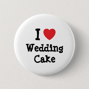 Badge Rond 5 Cm J'aime le coeur de gâteau Mariage T-Shirt