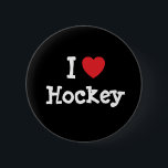 Badge Rond 5 Cm J'aime le coeur de hockey personnalisé<br><div class="desc">J'adore le hockey ! J'adore Hockey ! Ajoutez votre propre texte ou nom à nos chemises de hockey et nos tee - shirts sweatshirts et à nos bébés-lianes , mousepads et magnets de tapis! T-shirts de hockey sur mesure ! Montrez votre amour du hockey avec ces t-shirts personnalisés et les...</div>