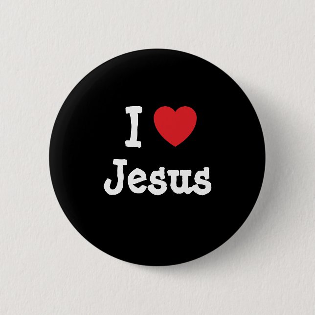 Badge Rond 5 Cm J'aime le coeur de Jésus personnalisé (Devant)