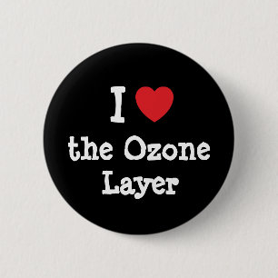 Badge Rond 5 Cm J'aime le coeur de la couche d'ozone personnalisé