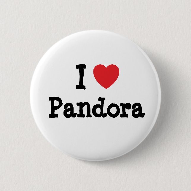 Badge Rond 5 Cm J'aime le coeur de Pandora T-Shirt (Devant)