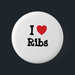 Badge Rond 5 Cm J'aime le coeur de Ribs T-Shirt<br><div class="desc">J'adore les côtes ! T-shirts personnalisés - Montrez votre amour des côtes avec ces t-shirts personnalisés et ces maillots personnalisés de petite amie,  mari ou femme anniversaire d'anniversaire de naissance maillots de baby shower,  boutons nom maillots et magnets!</div>