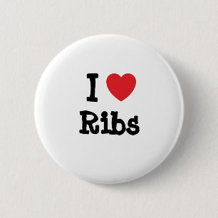 Badge Rond 5 Cm J'aime le coeur de Ribs T-Shirt