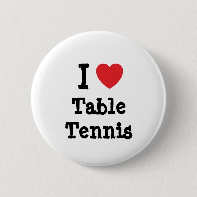 Badge Rond 5 Cm J'aime le coeur de tennis de table personnalisé (Devant)