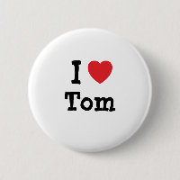 J'aime le coeur de Tom personnalisé
