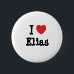 Badge Rond 5 Cm J'aime le coeur d'Elias personnalisé<br><div class="desc">J'aime Elias ! T-shirts Elias personnalisés ! Montrez à Elias combien vous l'aimez avec ces t-shirts personnalisés et les coutume Elias politique et activisme chemises sweatshirts des cadeaux,  les boutons ajoutent votre propre texte ou nom à nos maillots Elias ,  mugs mousepads et magnets!</div>