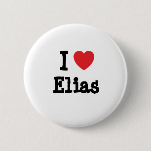 Badge Rond 5 Cm J'aime le coeur d'Elias personnalisé