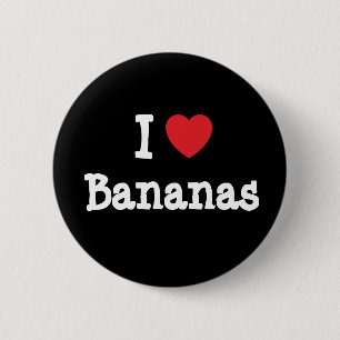 Badge Rond 5 Cm J'aime le coeur des bananes T-shirts