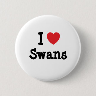 Badge Rond 5 Cm J'aime le coeur des cygnes personnalisé