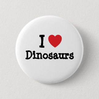Badge Rond 5 Cm J'aime le coeur Dinosaures personnalisé