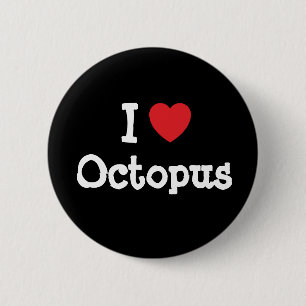 Badge Rond 5 Cm J'aime le coeur d'Octopus T-Shirt