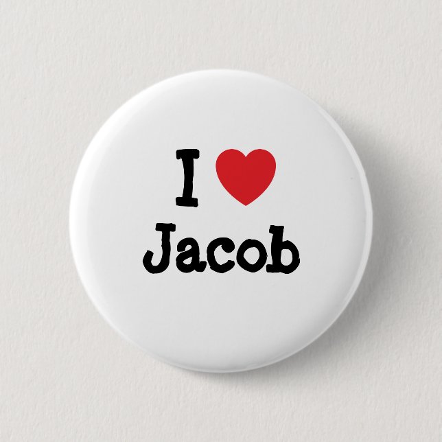 Badge Rond 5 Cm J'aime le coeur Jacob personnalisé (Devant)