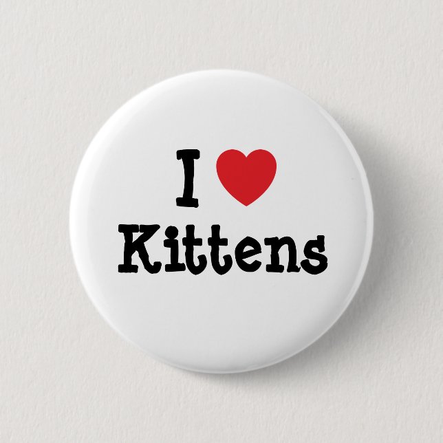 Badge Rond 5 Cm J'aime le coeur Kittens personnalisé (Devant)