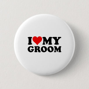Badge Rond 5 Cm J'Aime Le Coeur Ma Pièce Mari Fiance