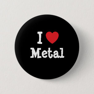 Badge Rond 5 Cm J'aime le coeur métallique personnalisé