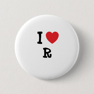 Badge Rond 5 Cm J'aime le coeur R&B personnalisé