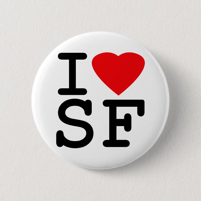Badge Rond 5 Cm J'aime le coeur San Francisco (Devant)