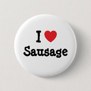 Badge Rond 5 Cm J'aime le coeur saucisson T-shirt