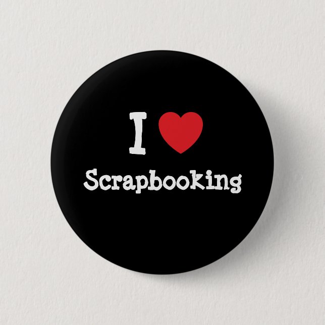 Badge Rond 5 Cm J'aime le coeur Scrapbooking personnalisé (Devant)