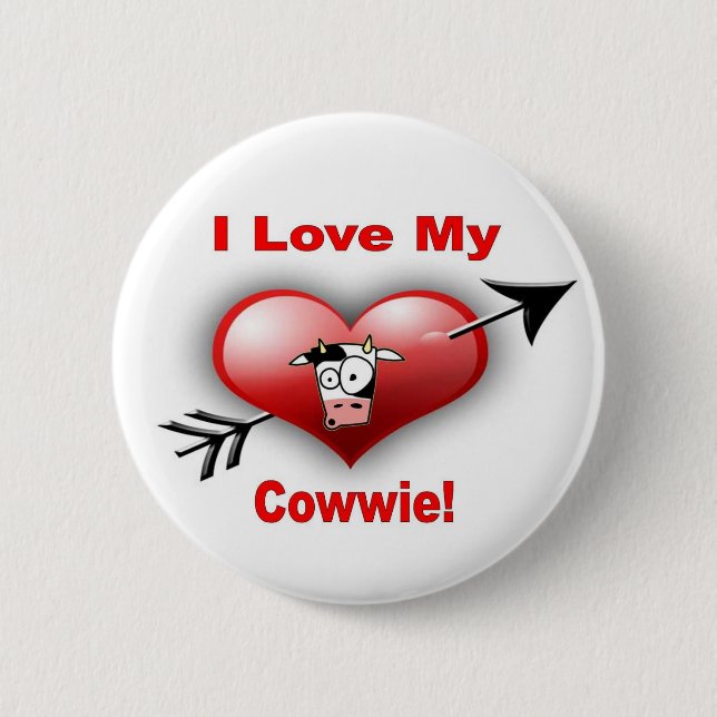 Badge Rond 5 Cm j'aime le cowwie (Devant)