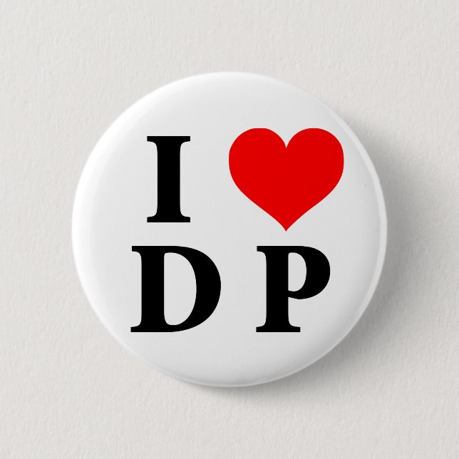 Badge Rond 5 Cm J'aime le DP (Devant)