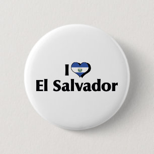 Badge Rond 5 Cm J'aime le drapeau du Salvador