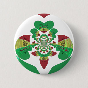 Badge Rond 5 Cm J'aime le drapeau - J'aime l'Éthiopie Rouge Or V