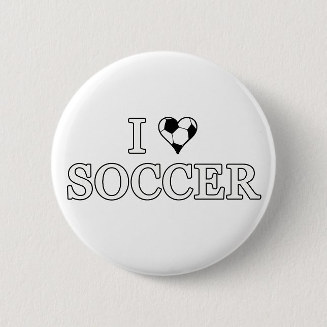 Badge Rond 5 Cm J'Aime Le Football (Devant)