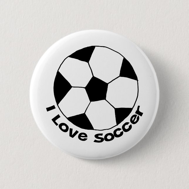 Badge Rond 5 Cm J'Aime Le Football (Devant)