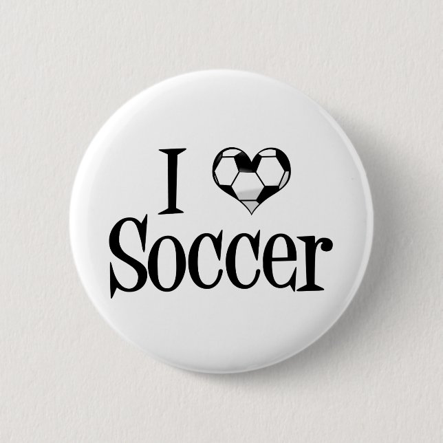 Badge Rond 5 Cm J'Aime Le Football (Devant)