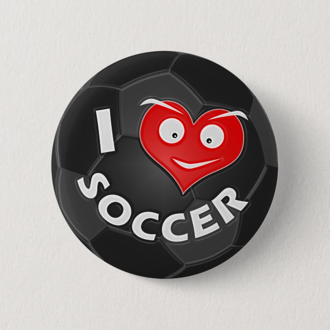 Badge Rond 5 Cm J'aime le football (Devant)