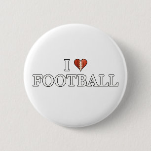 Badge Rond 5 Cm J'Aime Le Football
