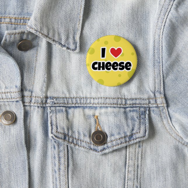 Badge Rond 5 Cm J'aime le fromage (En situation)
