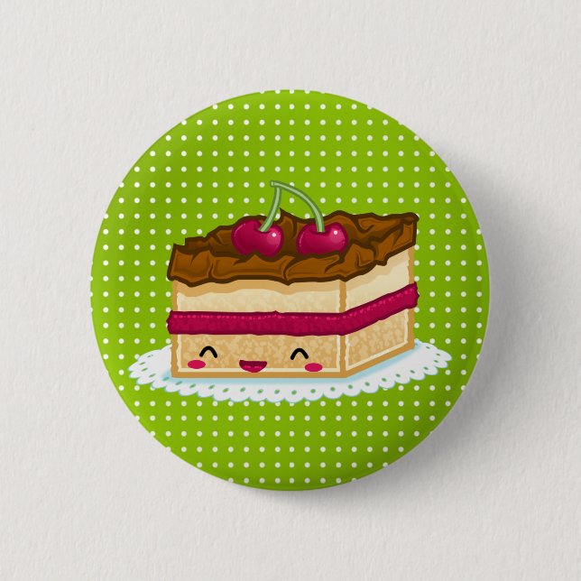 Badge Rond 5 Cm J'aime le gâteau (Devant)