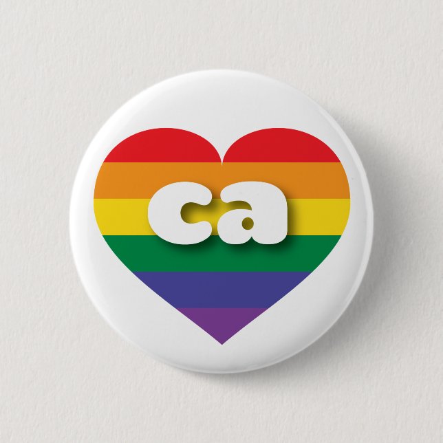 Badge Rond 5 Cm J'aime le Gay pride californien (Devant)