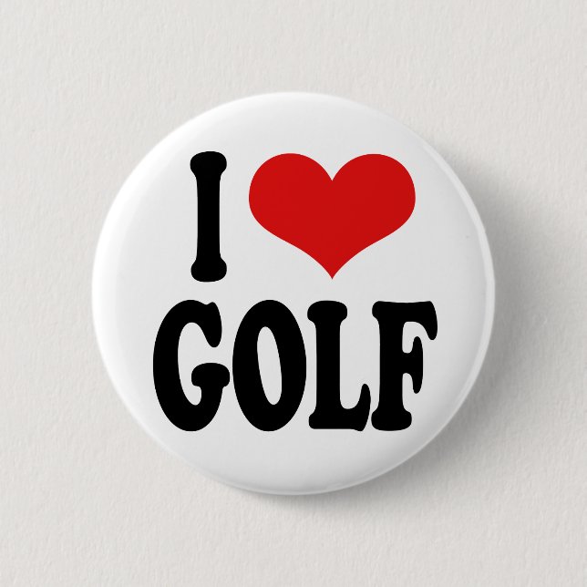 Badge Rond 5 Cm J'aime le golf (Devant)