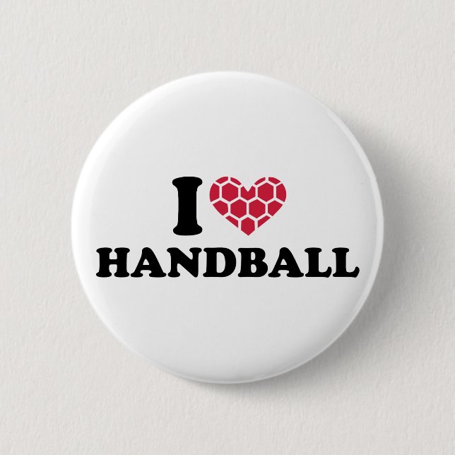 Badge Rond 5 Cm J'aime le handball (Devant)