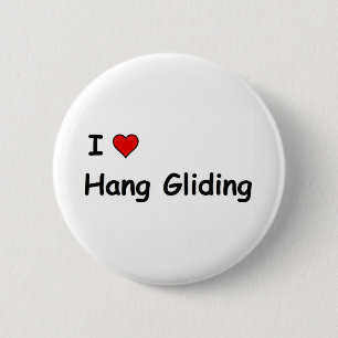 Badge Rond 5 Cm J'Aime Le Hang Gliding