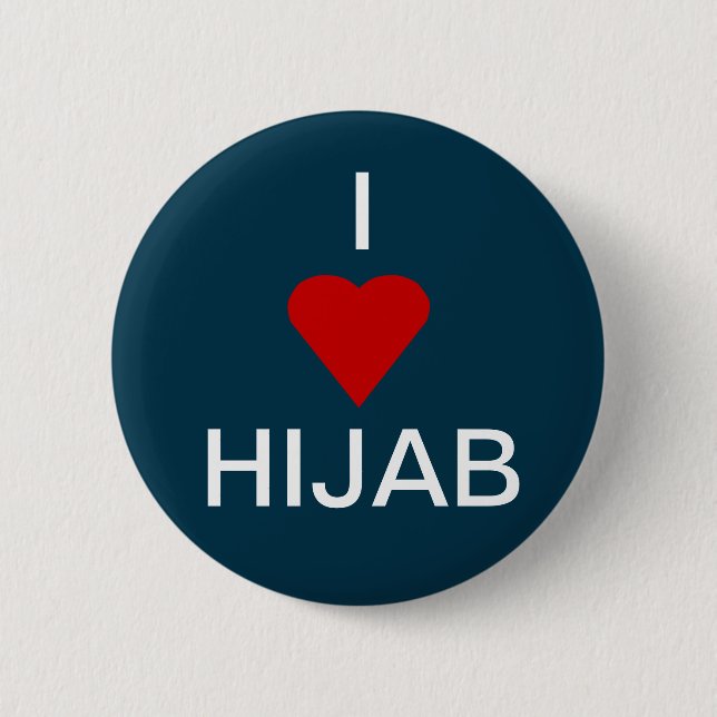 Badge Rond 5 Cm J'aime le hijab (Devant)