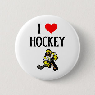 Badge Rond 5 Cm J'aime le hockey J'aime le hockey Drôle d'amour de