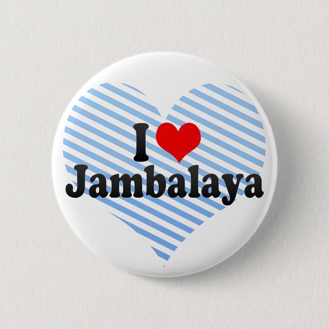 Badge Rond 5 Cm J'aime le Jambalaya (Devant)