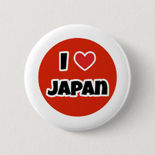 Badge Rond 5 Cm J'aime le Japon