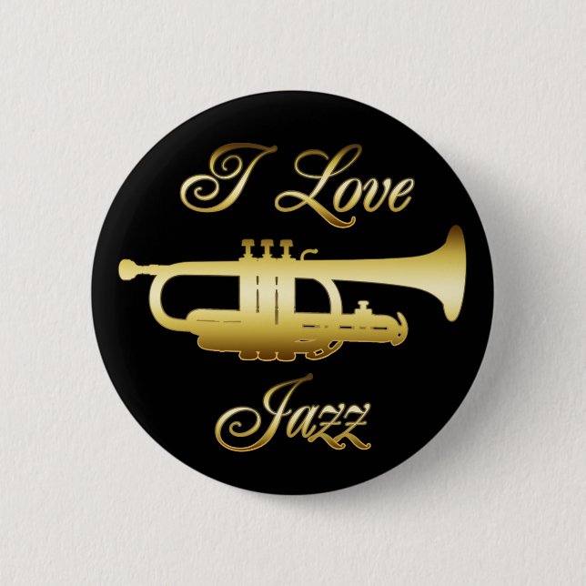 BADGE ROND 5 CM J'AIME LE JAZZ (Devant)