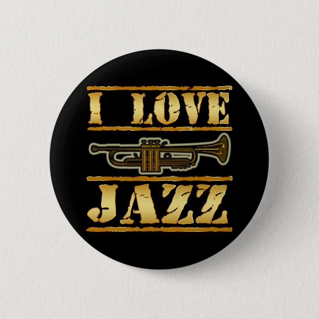 BADGE ROND 5 CM J'AIME LE JAZZ (Devant)