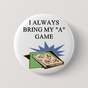 Badge Rond 5 Cm j'aime le joueur de mahjong