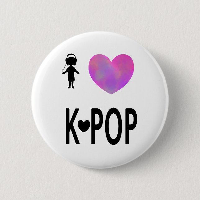 Badge Rond 5 Cm J'aime le K-bruit (Devant)